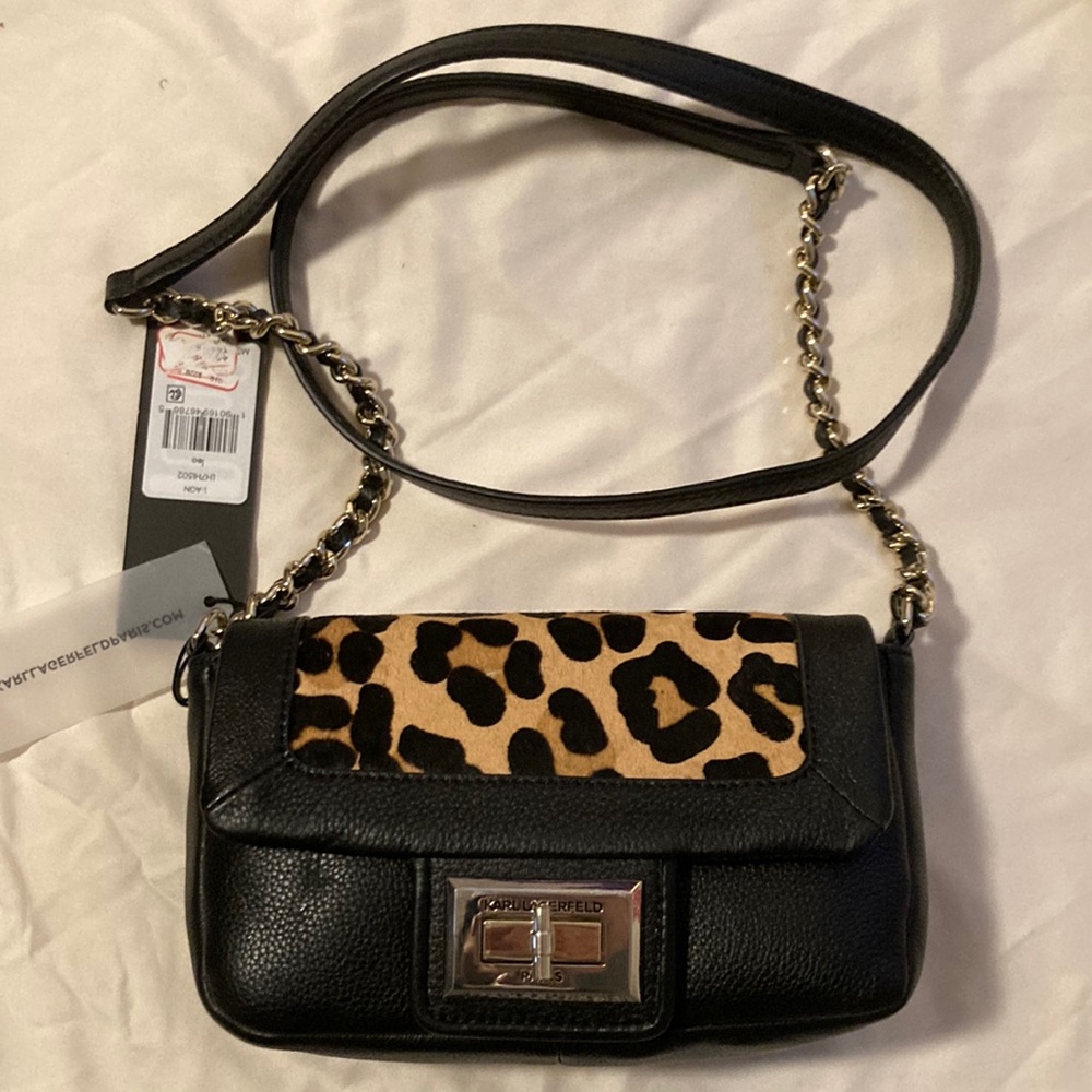 Leopard print cross body purse